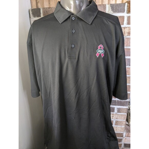 New York Jets NFL Cutter & Buck  XXL Golf Polo Shirt Breast Cancer Ribbon A+ - Picture 1 of 12